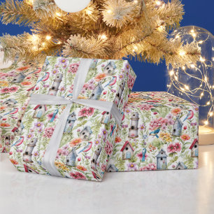 Create Your Own Songbird Wildflowers Garden Wrapping Paper