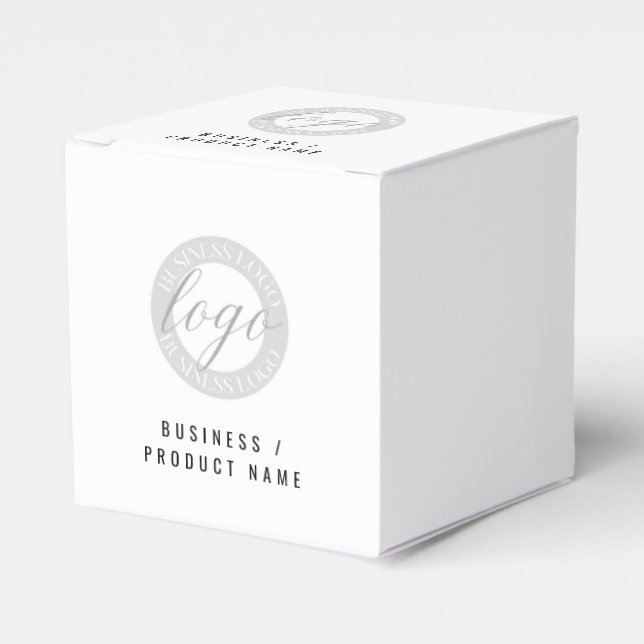 CREATE YOUR OWN SOPHISTICATED LOGO WHITE COMPANY  FAVOUR BOX (Front Side)