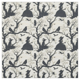 Create Your Own Southern Witch Birds Ivory Toile Fabric