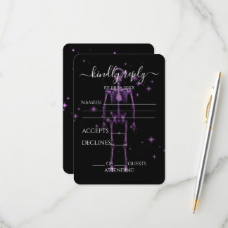Create Your Own - Sparkling X-Ray Skeleton RSVP Card