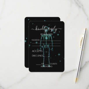 Create Your Own - Sparkling X-Ray Skeleton RSVP Card