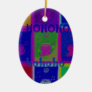 Create Your Own Special Santa HoHoho Pop Art  Ceramic Tree Decoration