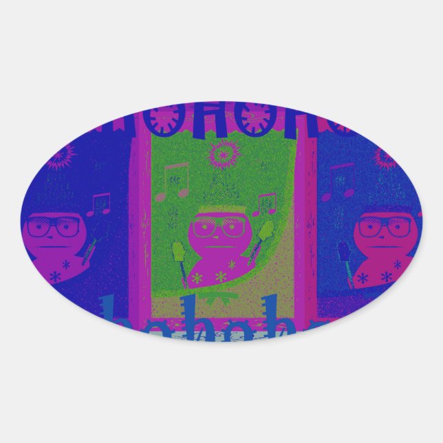 Create Your Own Special Santa HoHoho Pop Art  Oval Sticker (Front)