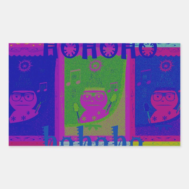 Create Your Own Special Santa HoHoho Pop Art  Rectangular Sticker (Front)