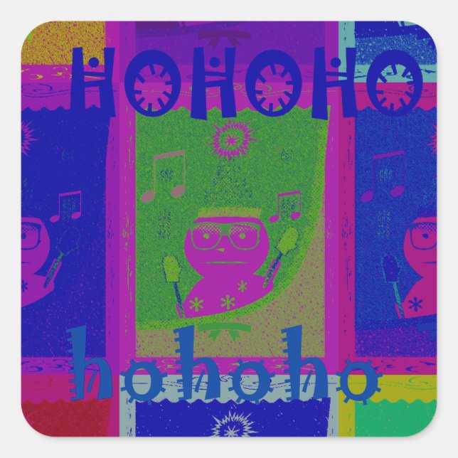 Create Your Own Special Santa HoHoho Pop Art  Square Sticker (Front)