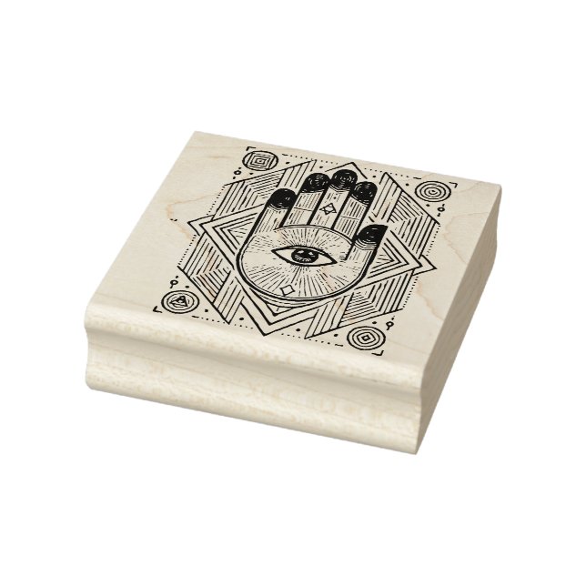 Create Your Own Spiritual Hamsa Evil Eye Rubber Stamp (Stamp)