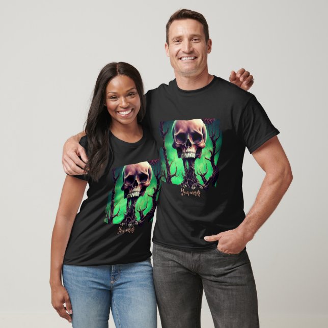 Create Your Own Spooky Surreal Skull Tree T-Shirt (Unisex)