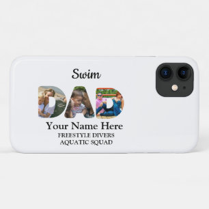 Create your own sports Dad photo collage Swim Dad iPhone 11 Case