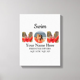 Create your own sports mum photo collage swim mum canvas print