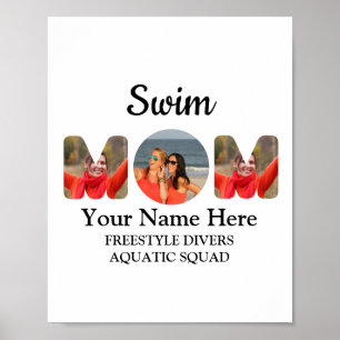 Create your own sports mum photo collage swim mum poster