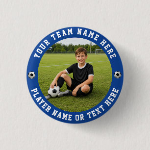 Create Your Own Sports Soccer Team Photo 3 Cm Round Badge