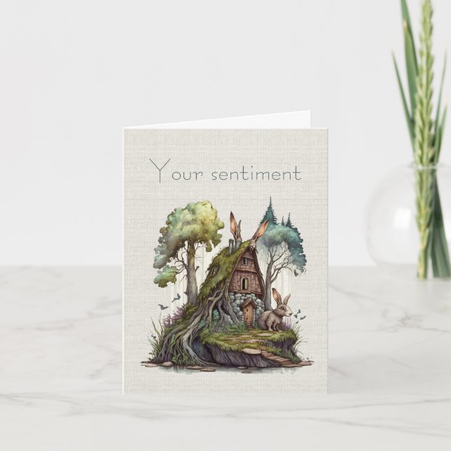 Create Your Own Spring Bunny Hut Card (Front)