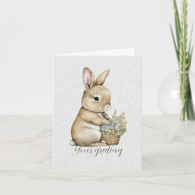 Create Your Own Spring Bunny & Wildflowers Card (Front)
