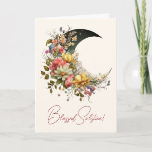 Create Your Own Spring Floral Crescent Moon Holiday Card