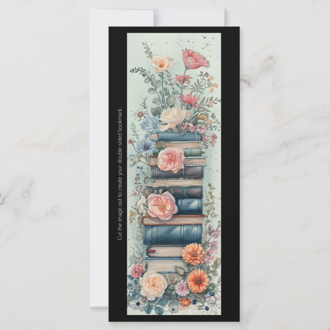 Create Your Own Spring Flowers Book Stack Bookmark (Front)