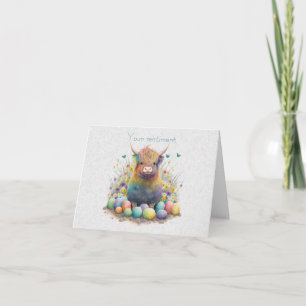 Create Your Own Spring Highland Bull & Wildflowers Card