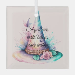Create Your Own Spring Rainbow Floral Witch Hat Glass Tree Decoration