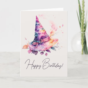 Create Your Own Spring Rainbow Witch Hat Leaves Holiday Card