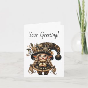 Create Your Own Spunky Magical Christmas Gnome Holiday Card