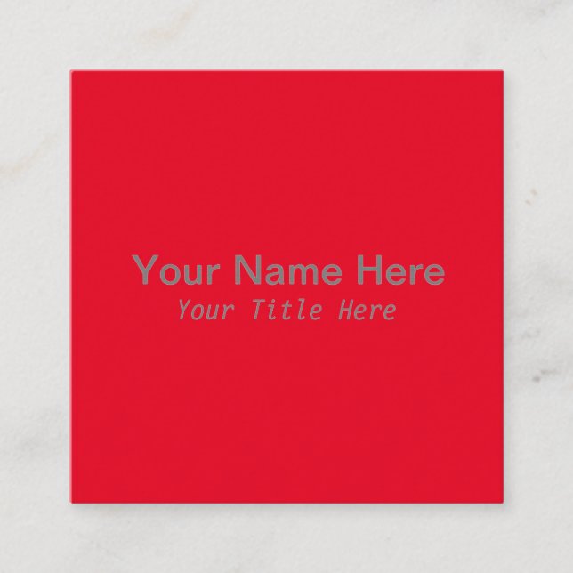 Create Your Own Square Business Card (Front)