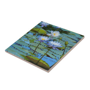 Create your own square tile - water lilies