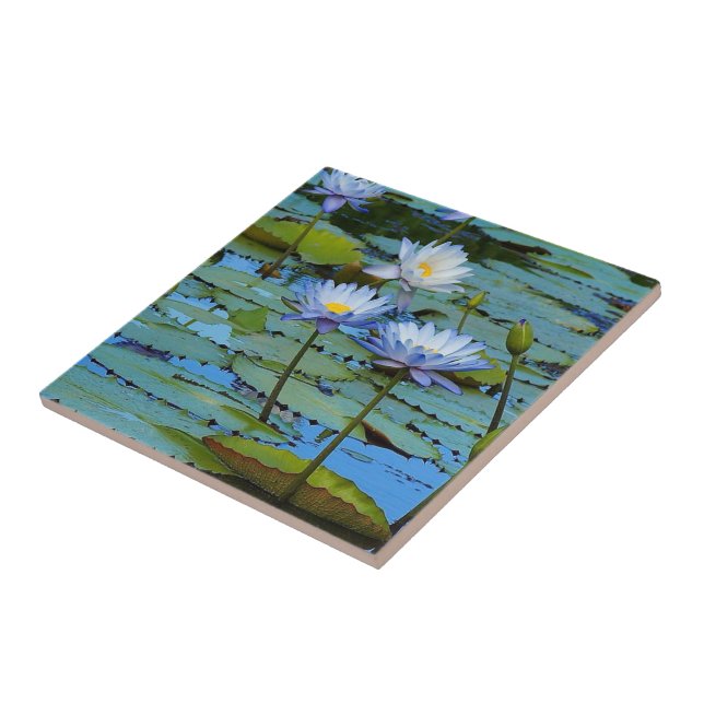 Create your own square tile - water lilies (Side)