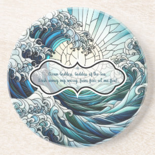 Create Your Own Stained Glass Moonglow Curly Waves Coaster