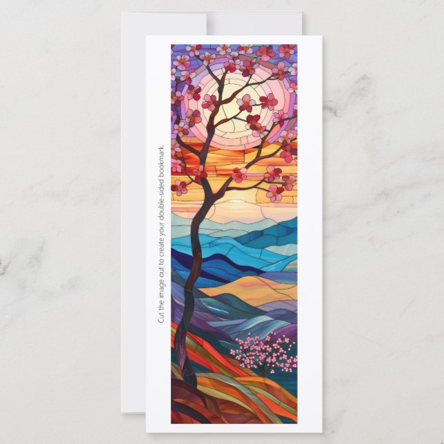 Create Your Own Stained Glass Sunset Bookmark (Front)