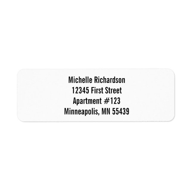 Create Your Own Standard Return Address Labels (Front)