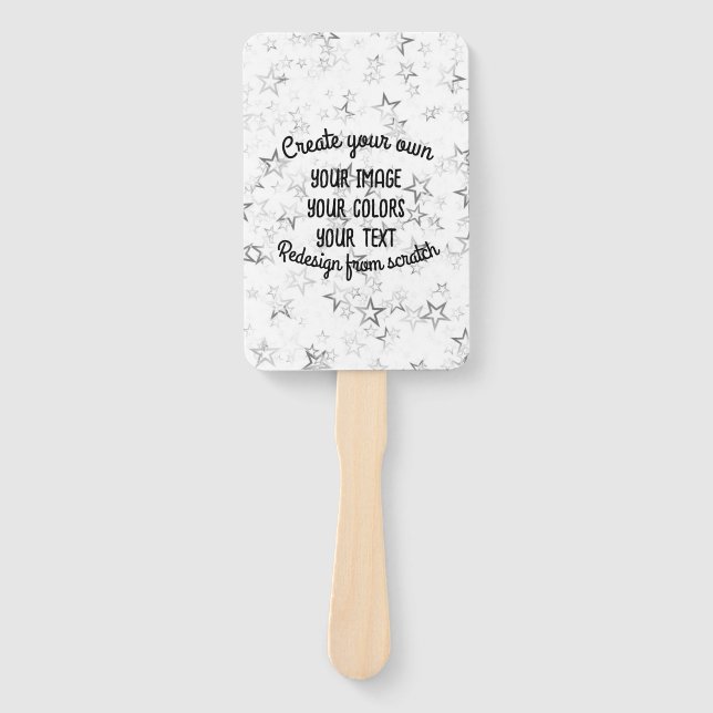 Create Your Own - Star Glitter Hand Fan (Front)