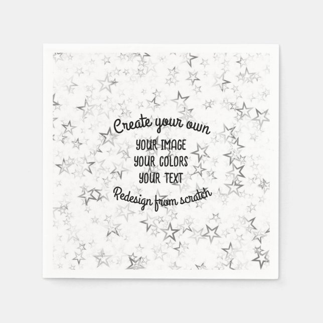 Create Your Own - Star Glitter Napkin (Front)