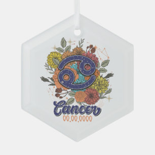 Create Your Own Starry Floral Cancer Zodiac Glass Tree Decoration