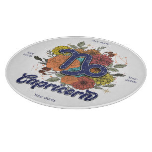 Create Your Own Starry Floral Capricorn Cutting Board