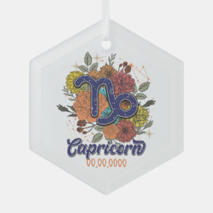Create Your Own Starry Floral Capricorn Zodiac Glass Tree Decoration
