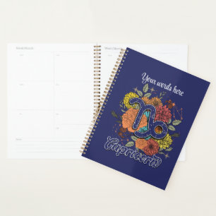 Create Your Own Starry Floral Capricorn Zodiac Planner