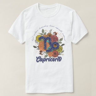 Create Your Own Starry Floral Capricorn Zodiac T-Shirt