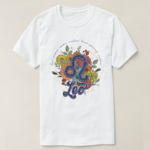 Create Your Own Starry Floral Leo Zodiac T-Shirt