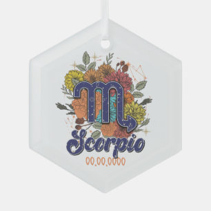 Create Your Own Starry Floral Scorpio Zodiac Glass Tree Decoration