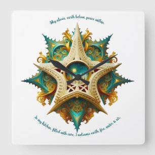 Create Your Own Steampunk Castle Snowflake Yule Square Wall Clock