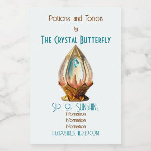 Create Your Own Steampunk Crystal Ball Lantern Wine Label