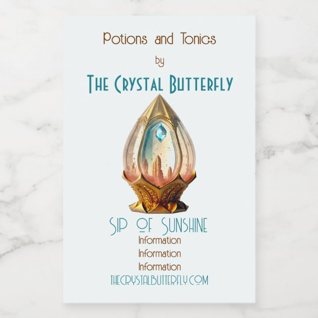 Create Your Own Steampunk Crystal Ball Lantern Wine Label (Single Label)
