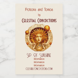 Create Your Own Steampunk Sun Goddess Wine Label