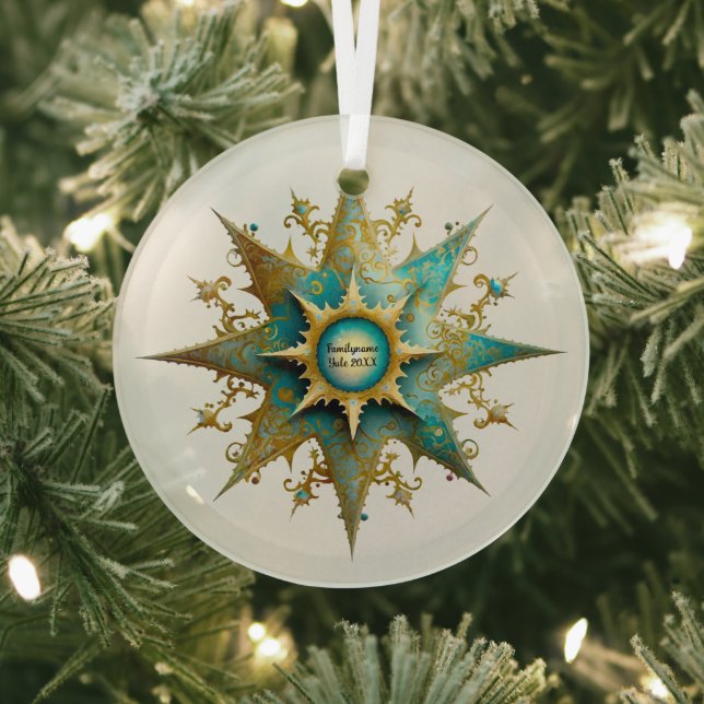 Create Your Own Steampunk Yule Snowflake Glass Tree Decoration (Insitu)