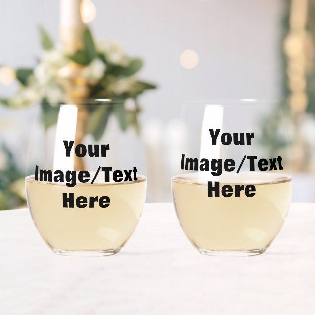 Create Your Own  Stemless Wine Glass (Insitu (Wedding))