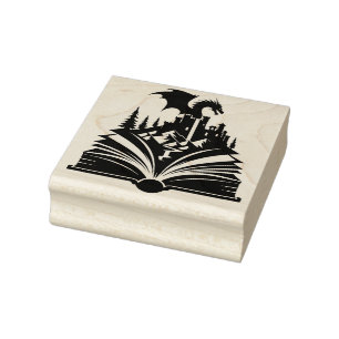 Create Your Own Storybook Dragon Mountains Rubber Stamp