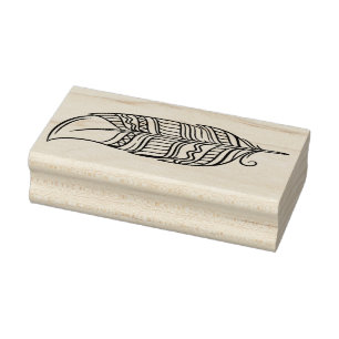 Create Your Own Striped Boho Tipped Feather Rubber Stamp