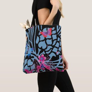 Create Your Own Stylish Black All-Over Print Tote Bag