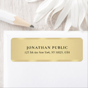 Create Your Own Stylish Gold Return Address Label