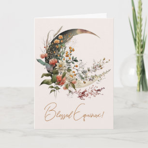 Create Your Own Summer Floral Crescent Moon Holiday Card