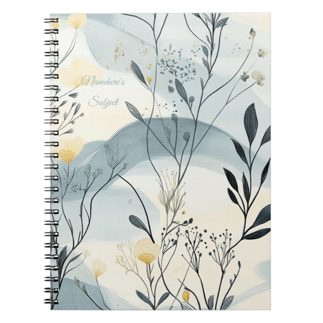 Create Your Own Summer Hills Floral Minimilist Notebook (Front)